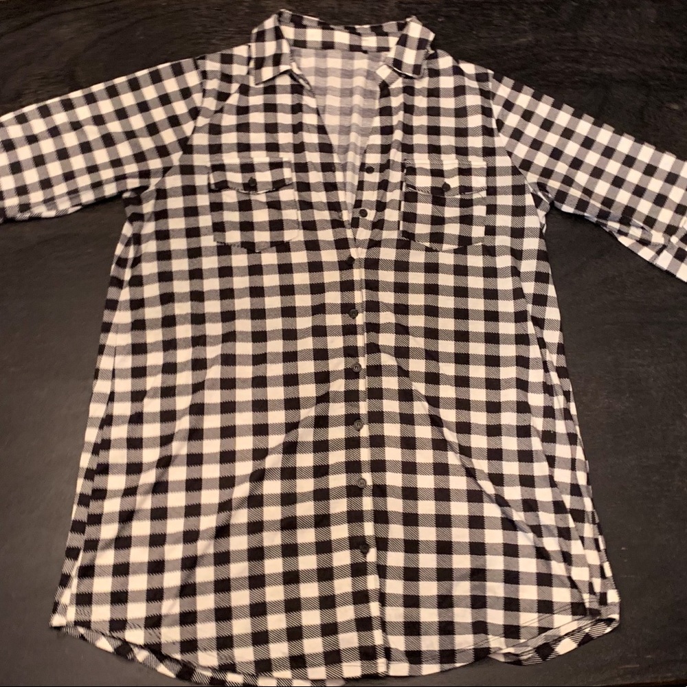 Plus Size Black/White Shirt Dress